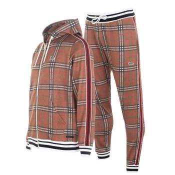 Image of Lonsdale Gentlemen Tracksuit Mens - Red/Brown Check
