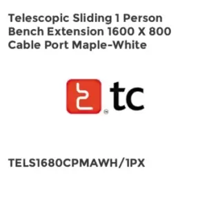 Image of TC Group Telescopic Sliding 1 Person Bench Extension 1600 x 800 Cable Port Maple