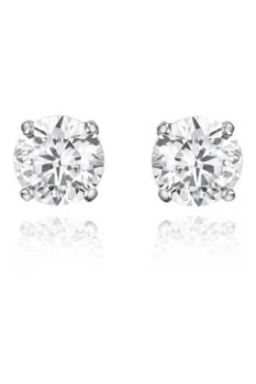 Image of Womens Beaverbrooks 9ct White Gold Cubic Zirconia Stud Earrings Gold
