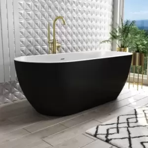 Image of Black Freestanding Double Ended Bath 1650 x 750mm - Sintra