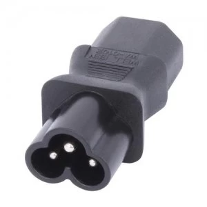 Image of Lindy 30450 IEC C6 IEC C13 3 Pin Black cable interface/gender adapter