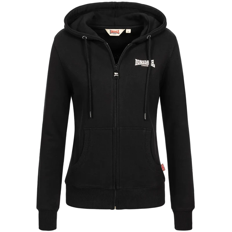 Image of Lonsdale Womens zip-up hoodie Lonsdale Calder Vale Noir Female 2XL