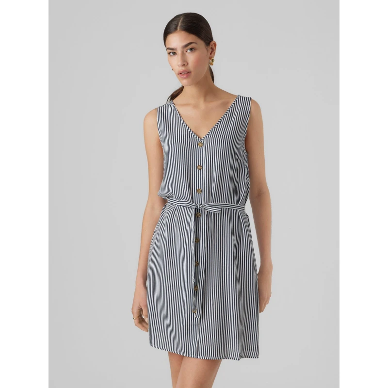Image of Vero Moda VMBUMPY Mini Dress - Blue Blue 8