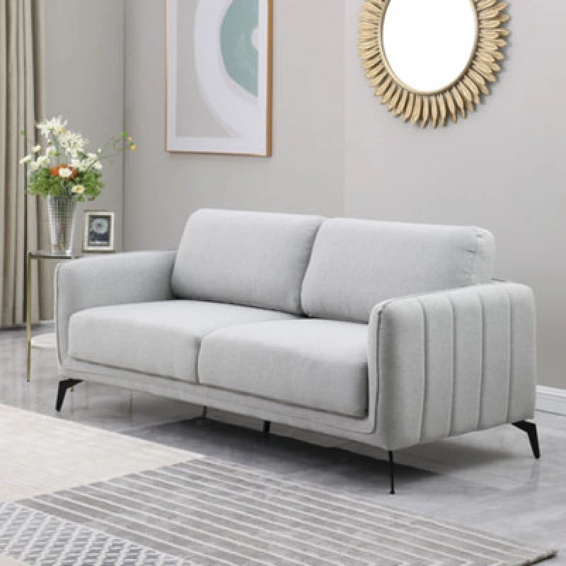 Image of More4homes Oslo Modern Scandi Style Fabric Living Room 3 Seater Sofa Light Grey 5.05574E+12