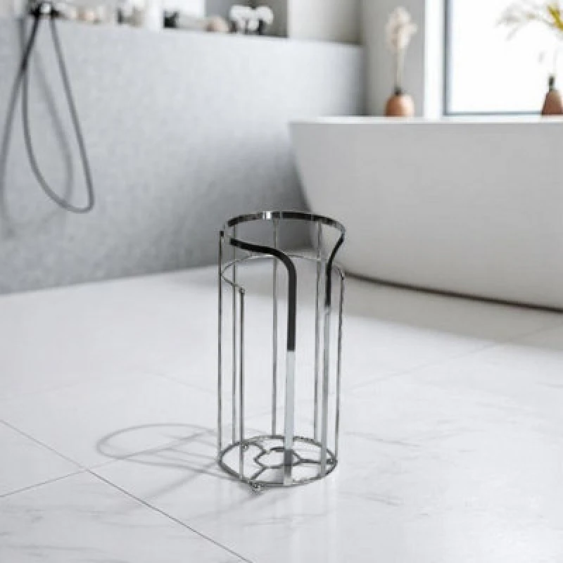 Image of Showerdrape Dante Spare Toilet Paper Roll Holder Freestanding Silver