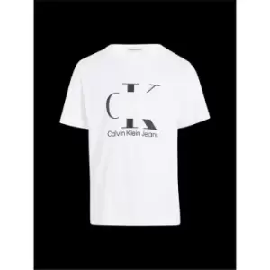 Image of Calvin Klein Jeans Print Sunreveal Mono Logo Tshirt - White