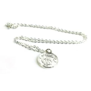 Image of Man City Silver Plated Crest Pendant and Chain
