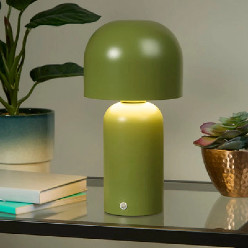 Image of SO'HOME Mushroom Rechargeable USB LED Table Lamp olive ONE SIZE