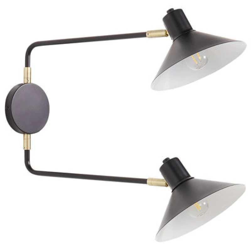Image of Beliani Wall Lamp Kadassa Adjustable Metal Black