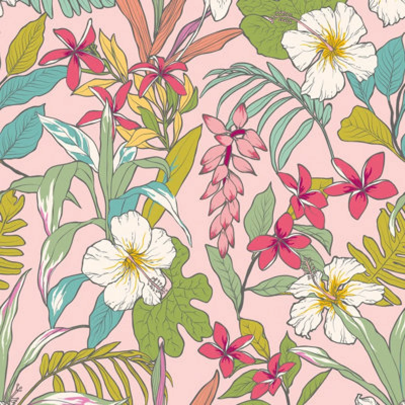 Image of Hoopla Walls Oasis Pink Mix Smooth Matt Wallpaper