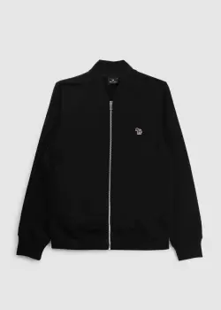 Image of Paul Smith Mens Regular Fit Zip Zebra Bomber Jacket In Black