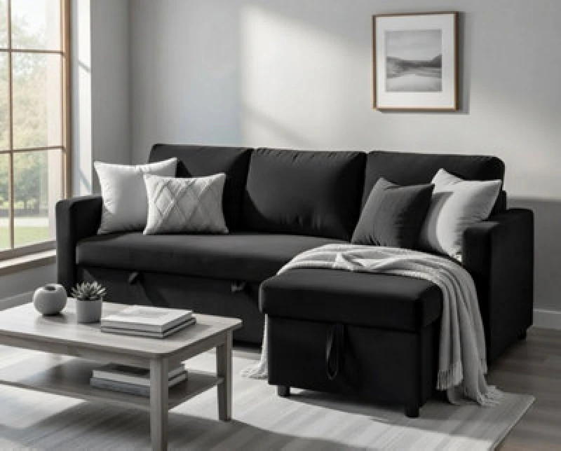 Image of DS Living The Tranquilo 3 Seater Sofa Bed In Black Or Navy