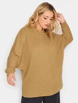 Image of Yours Jacquard Rib Top Natural, Natural, Size 18, Women