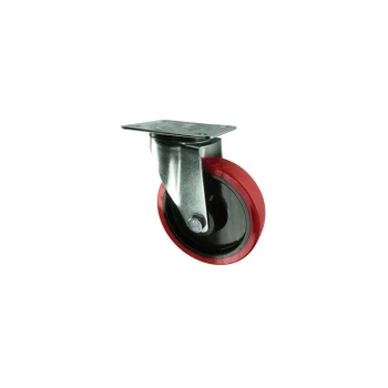 Image of Atlas Workholders - Swivel Plate 160MM Polyurethane Tyre