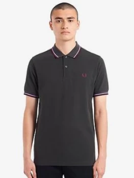 Image of Fred Perry Twin Tipped Polo Shirt - Grey, Size XL, Men