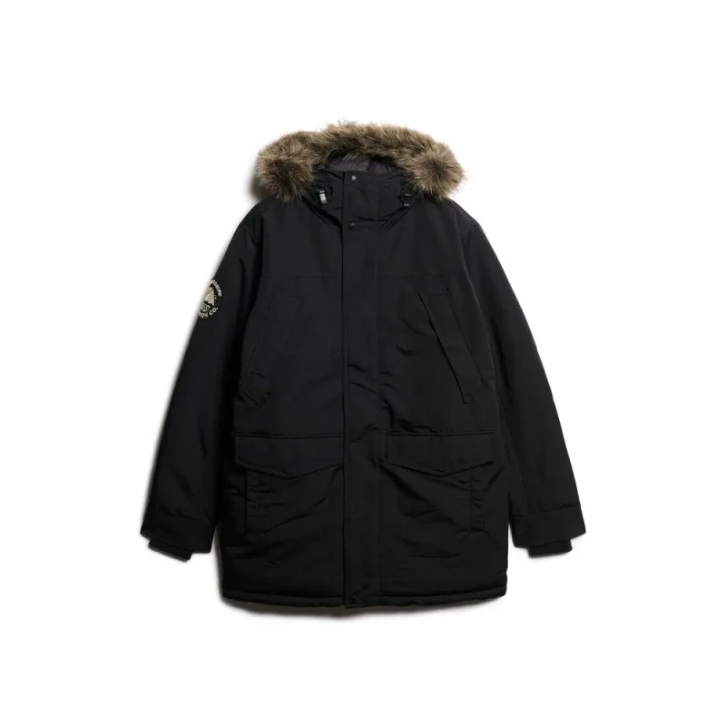 Image of Superdry Everest Faux Fur Parka Jacket Jet Black XL