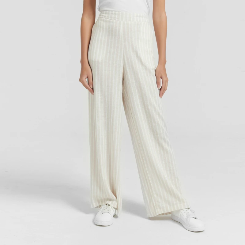 Image of Be You Linen Wide Leg Trousers - Beige Beige 8