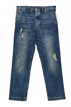 Image of Mens French Connection Track Denim Loose Jeans Blue