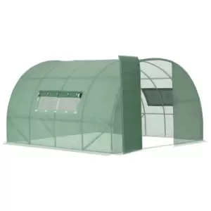 Image of Outsunny 4 X 3M Reinforced Walk-in Polytunnel Garden Greenhouse Steel Frame - Green