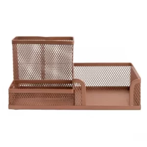 Image of Rose Gold Metal Stationery Holder 20.3 cm
