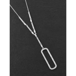 Image of Contemporary Long Oval Sparkle Necklace