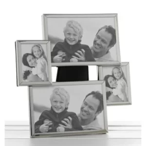Image of Shiny Silver Collage Frame 4 Pictures