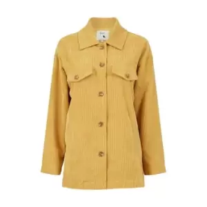 Image of Yumi Mustard Cord Shacket - Yellow