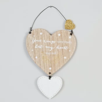 Image of Hanging Heart Plaque - Your Wings Were Ready