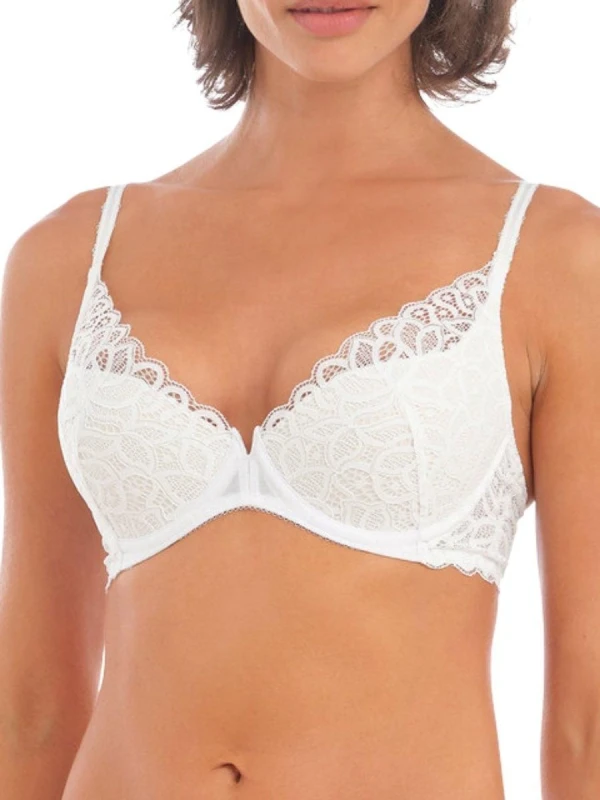 Image of Wacoal Womens Raffine Plunge Bra in White Size: 32B White Female 32B