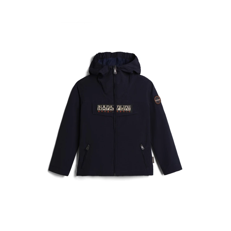 Image of Napapijri Kids Rainforest Water Resistant Long Sleeve Rain Anorak Blue Marine 176 male 12Y