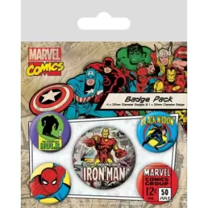 Image of Marvel Retro - Iron Man Badge Pack