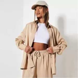 Image of I Saw It First Oversized Pinstripe Shirt - Neutral