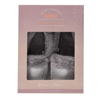 Image of Totes Toasties Sparkle Moccasin Slippers - Grey
