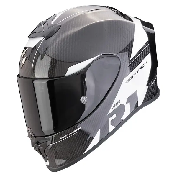 Image of Scorpion EXO-R1 Evo Carbon Air Rally Black-White Full Face Helmet Size L