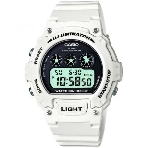 Image of Casio W-214HC-7AVEF Illuminator Sports Digital Chrongraph Watch - White