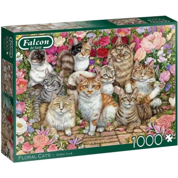 Image of Falcon de luxe Floral Cats Jigsaw Puzzle - 1000 Pieces