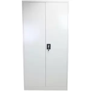 Image of Metal Office 2 Doors Filing Cabinet Flatpack Document File - Grey