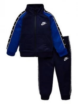 Image of Nike Sportswear Toddler Boys Swoosh Taped Tricot Tracksuit - Navy, Size 24 Months