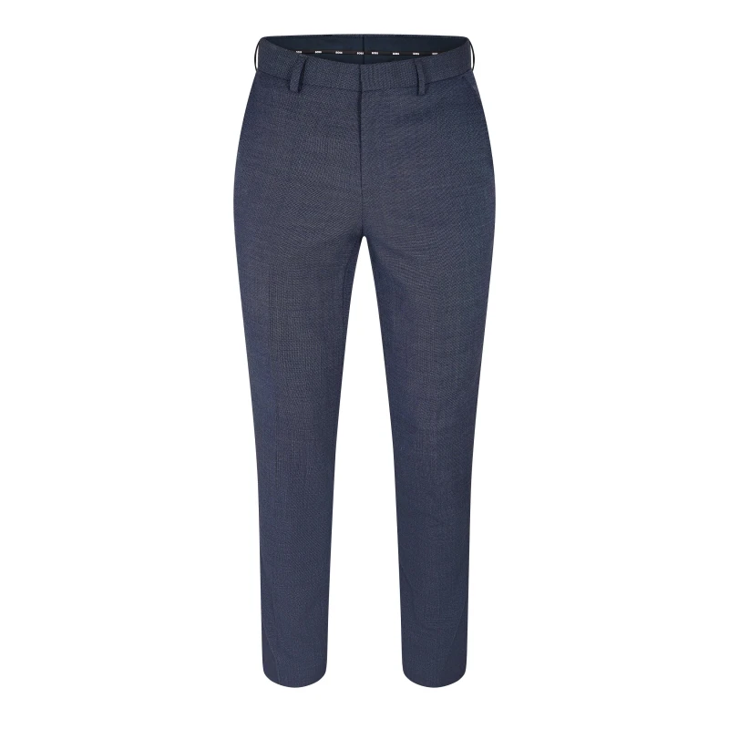 Image of Boss Mens Straight Leg Trousers Open Blue male 30
