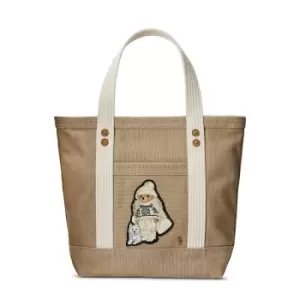 Image of Cotton Mini Tote Bag with Polo Bear Print