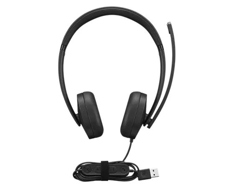 Image of Lenovo 4XD1P83425 headphones/headset Wired Head-band Calls/Music USB Type-A Black 4XD1P83425