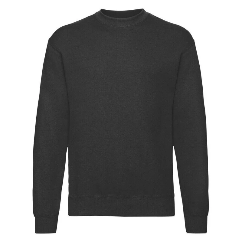 Image of Fruit Of The Loom Fruit of the Loom Men Lightweight Drop Shoulder Sweatshirt in Black Size: Small Black S Male 5063470049462