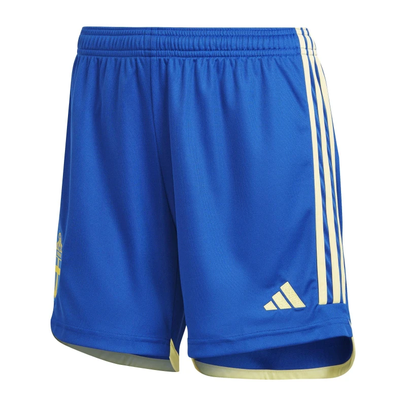Image of adidas Sweden Womens Team 23 Away Shorts Womens - Blue Blue 2XS