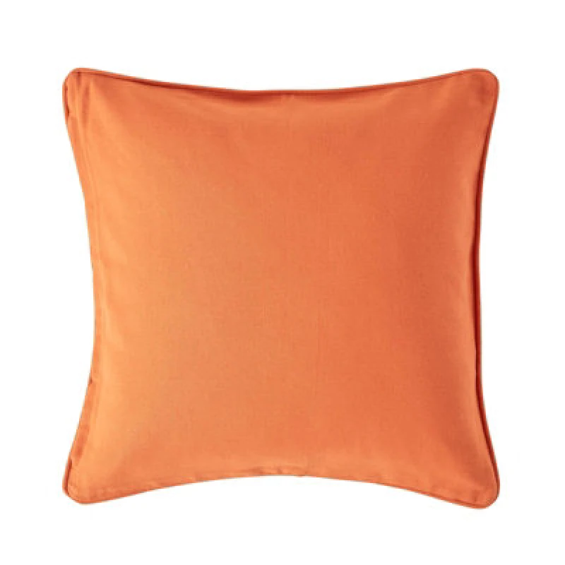Image of Homescapes Cotton Plain Burnt Orange Cushion Cover, 60 X 60Cm