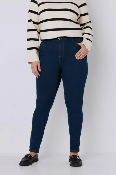 Image of Evans High Waisted Skinny Jeans Indigo