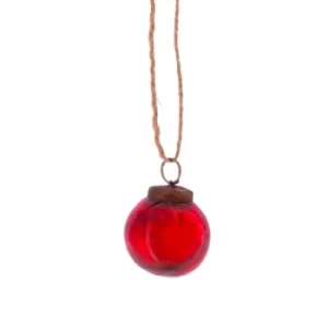 Image of Red Vintage Glass Bauble Small