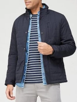 Image of Ted Baker Trent Quilted Jacket, Navy, Size S, Men
