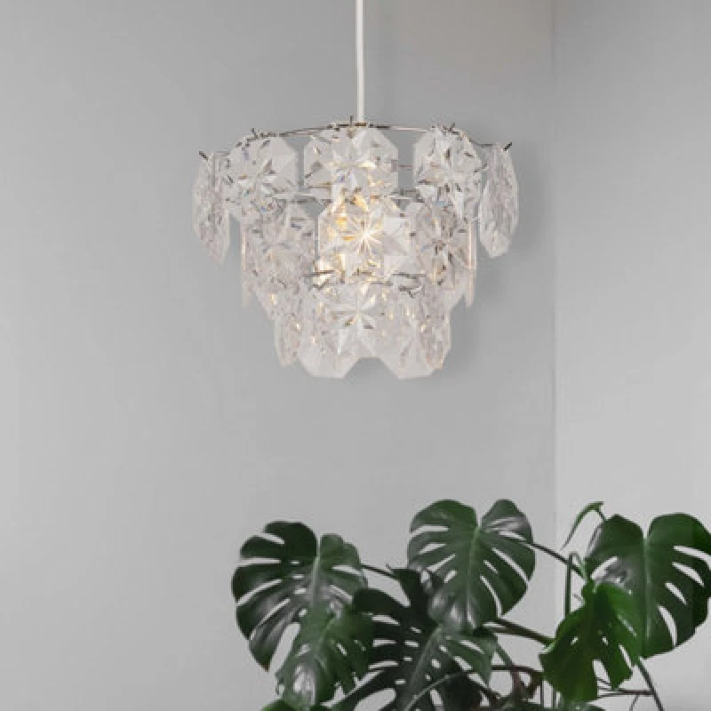 Image of Lighting Collection Moon Shell Layered Capiz Style Cascading Pendant Light Shade