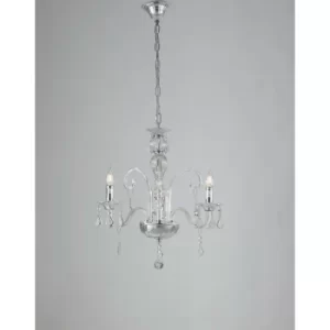 Image of Fan Europe 3 Light Chandeliers Chrome, Crystal 60x65cm