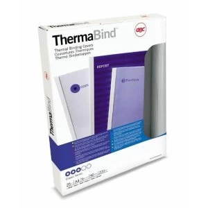 Image of GBC A4 Thermal Binding Covers 1.5mm 200g m2 Front PVC ClearBack White Gloss Pack of 25